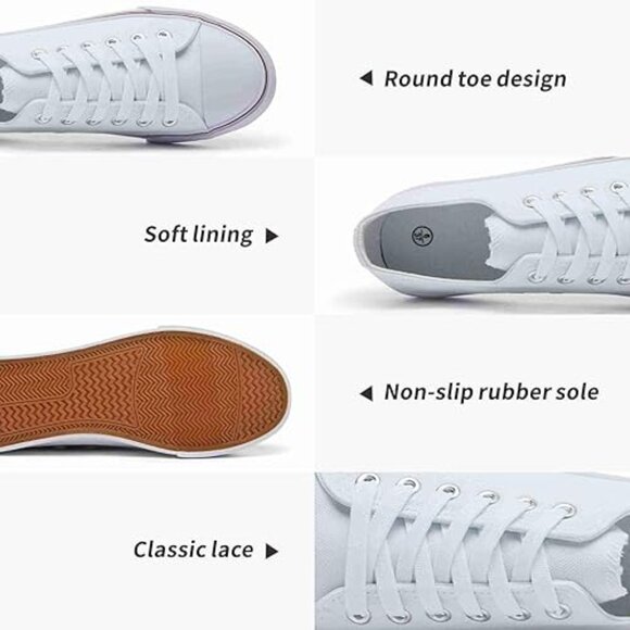 Womens Canvas Shoes Low top Sneakers for Womens - Picture 2 of 3